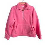 Pink Lily Pink Sherpa Zip Pullover- Size M