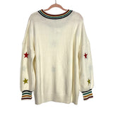 Collection By Cezele Cream Star Print Sweater NWT- Size M