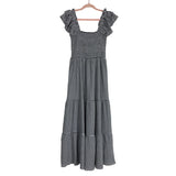 Vestique Black/White with Ruffle Straps Fingers Crossed Smocked Dress- Size M (sold out online)