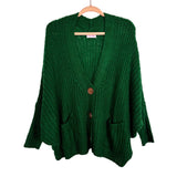 Pink Lily Green Chunky Knit Button Cardigan Sweater- Size S (sold out online)