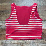 YPB Red and White Striped Cropped Tank- Size L