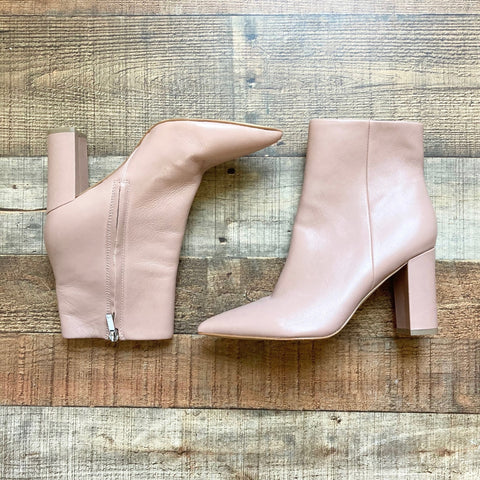 Marc Fisher Blush Pink Leather Pointed Toe Ankle Booties- Size 8.5 (see notes)