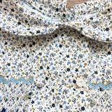 Annafie Blue/Mocha Floral Print with Button Detail and Back Bow Smocked Dress- Size 4Y (see notes)