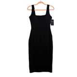 BYLT Black Balm Squareneck Midi Back Slit Dress NWT- Size S (sold out online)
