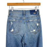 MOTHER SUPERIOR The Rambler Ankle Distressed Button Fly Jeans- Size 25 (Inseam 26”)
