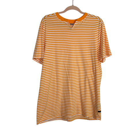 Good Man Brand Orange and White Striped Tee- Size XL