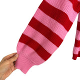 Beach Riot Pink/Red Striped Sweater - Size L