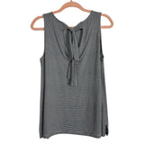 Loft Charcoal/White Striped with Double Back Ties Tank- Size S