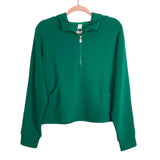 ANRABESS Green Quarter Zip Hooded Pullover NWT- Size S
