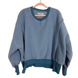 We the Free Blue Faux Fur Sweatshirt- Size S