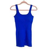 No Brand (RXRXCOCO) Royal Blue Ribbed with Padded Built In Bra Seamless Romper- Size M