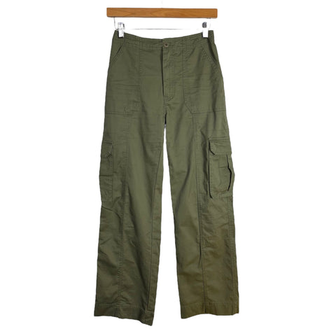 Abercrombie & Fitch Olive Cargo Pants- Size 25/0 Short (Inseam 27.5”)