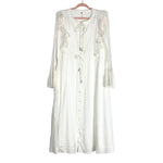 Free People Off White Button Up Adjustable Waist Crochet Dress- Size S (sold out online)