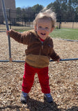 Patagonia Brown Two Tone Fleece Hooded Jacket - Size 12-18M