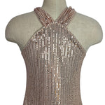 Grace Karin Champagne Sequins Halter Top NWT- Size S