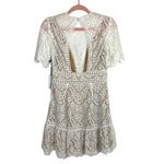 SAYLOR Off White Crochet Lace Exposed Back Lined Dress NWT- Size S