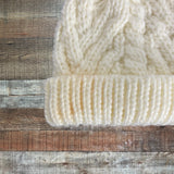 No Brand Off White Double Pom Kids Hat (See Notes)