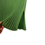 No Brand Green Ribbed Sweater Skirt Set- Size S