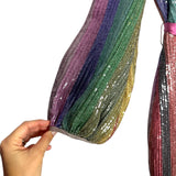 Harlyn Multicolor Striped Sequin Wrap Dress - Size XL