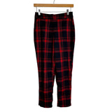 Glassons Red/Navy Plaid Cropped Pants- Size 8/US S (Inseam 23”, we have matching blazer)