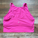 Lululemon Hot Pink Built in Shelf Bra Cropped Tank- Size 12