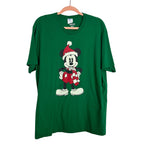 Disney Green Christmas Mickey T-Shirt - Size Men's XL
