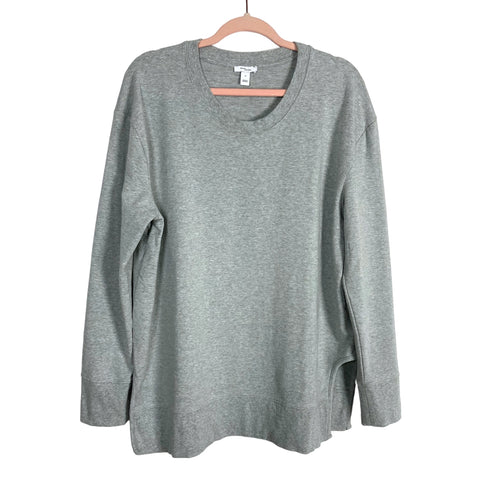 Daily Ritual Grey Cutout Hem Sweatshirt Top- Size XL
