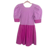 Ganni Pink Smocked Bodice with V Back Dress- Size 44/US 12 (see notes)