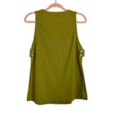 No Brand Army Green Button Tank with Open Sides and Shorts Set- Size S (sold as a set)