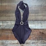 Zimmermann Navy Plunge Halter Tie Swimsuit - Size 0