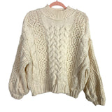 POL Cream Cable Knit Mock Neck Sweater NWT- Size S