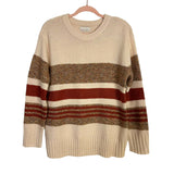 Becool Cream Striped Knit Sweater - Size S/M