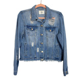 I & M Jeans Distressed Light Wash Denim Jacket - Size M