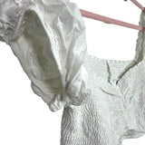 Peixoto White Smocked Swiss Dot Cropped Top- Size XL (we have matching skirt)