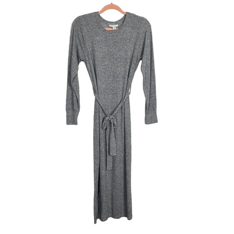 TOPSHOP Grey Heathered Belted Dress - Size US 6