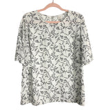 A New Day Black/White Wheat Pattern Top- Size XXL