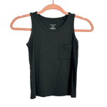 Little Bipsy Black Ribbed Front Pocket Tank- Size 5T-6T