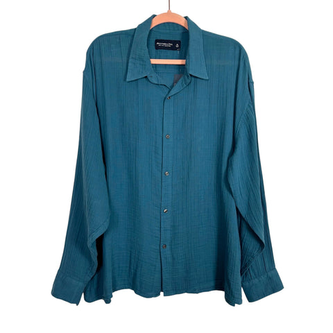 Abercrombie & Fitch Soft A&F Collection Blue Button Up Top NWT - Size XL