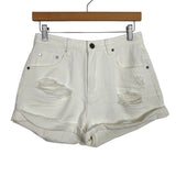 Mustard Seed Off White Distressed Jean Shorts- Size S