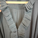 Marc By Marc Jacobs Black Silk Ruffle Belted Dress- Size 2