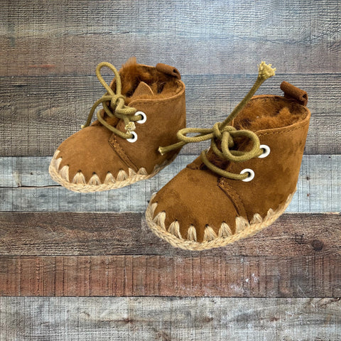 Mou Kids Lace-Up Boots - Size ~0/1 (No Size Tag, Fits Like A Kids 0/1)