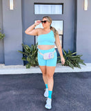 Lululemon Blue One Shoulder Sports Bra- Size 14