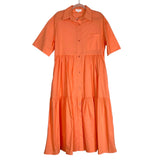 MABLE Orange Button Up Midi Dress- Size S