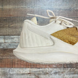 Pre-Owned Nike Court Zoom Zero Gold Sparkle Sneakers- Size 9 (see notes)