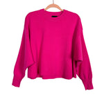 Lumiere Bright Pink Roll Hem Sweater- Size S