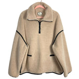 Tuckernuck Cream Faux Leather Trim Quarter Zip Up Sherpa Pullover- Size XL