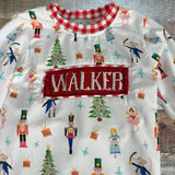 The Smocked Flamingo Nutcracker Smocked Walker Pajama Set - Size 12M