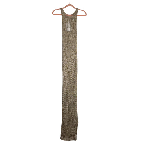 Lioness Gold Despacito Open Knit Maxi Dress NWT - Size S
