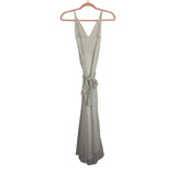 Enduring Kairos Atelier Cream Polka Dot Metallic Striped Belted Dress- Size S (see notes)