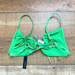 Lounge Green Floral Front and Back Tie Bikini Top NWT- Size L (we have matching bottoms)